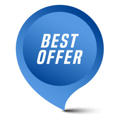 Colorful vector flat design banner best offer. This sign is well adapted for web design.