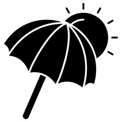 Conceptualizing flat design icon of sunshade 