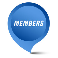 Colorful vector flat design banner members. This sign is well adapted for web design.