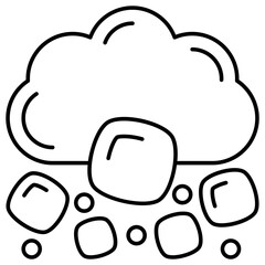 A premium download icon of cloud hail
