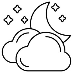 An icon design of cloudy night 