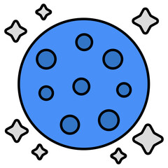 An icon design of full moon 