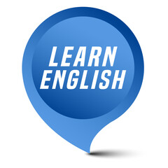 Colorful vector flat design banner learn english. This sign is well adapted for web design.