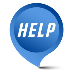 Colorful vector flat design banner help. This sign is well adapted for web design.