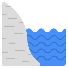 A beautiful design icon of mountain water, flat design vector 