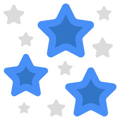A premium download icon of glowing stars