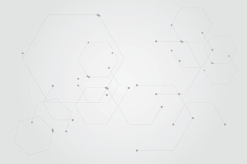  Technology connection digital data and big data concept. Abstract lines and dots connect background vector