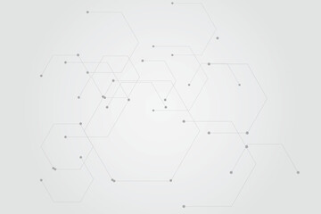  Technology connection digital data and big data concept. Abstract lines and dots connect background vector