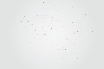  Technology connection digital data and big data concept. Abstract lines and dots connect background vector