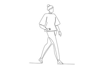 A gentleman fashion show. Fashion show one-line drawing