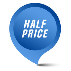 Colorful vector flat design banner half price. This sign is well adapted for web design.