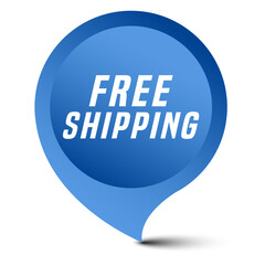 Colorful vector flat design banner free shipping. This sign is well adapted for web design.