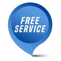 Colorful vector flat design banner free service. This sign is well adapted for web design.