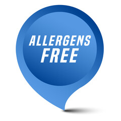 Colorful vector flat design banner allergens free. This sign is well adapted for web design.