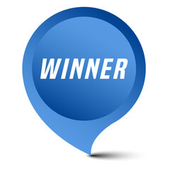 Colorful vector flat design banner winner. This sign is well adapted for web design.