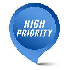 Colorful vector flat design banner high priority. This sign is well adapted for web design.