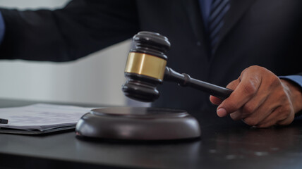 judge and justice lawyer Businessman in suit or lawyer working on documents Law, advice and justice.