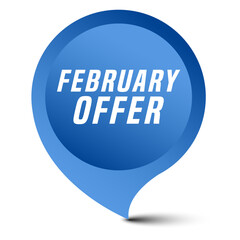 Colorful vector flat design banner february offer. This sign is well adapted for web design.