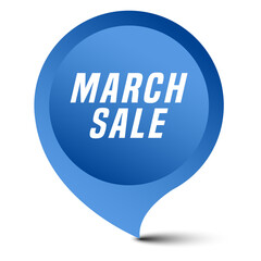 Colorful vector flat design banner march sale. This sign is well adapted for web design.