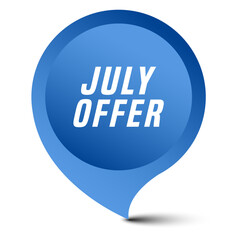 Colorful vector flat design banner july offer. This sign is well adapted for web design.