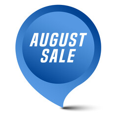Colorful vector flat design banner august sale. This sign is well adapted for web design.