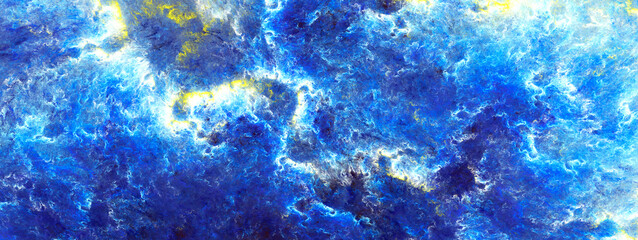 Abstract cold painting pattern. Blue sea texture for creative graphic design. Futuristic background for poster, cover booklet, banner. Fractal art
