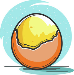 Broken egg vector icon in line style design
