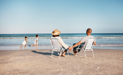 This is the life we once dreamt of. Shot of a family spending a day at the beach.