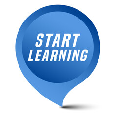 Colorful vector flat design banner start learning. This sign is well adapted for web design.