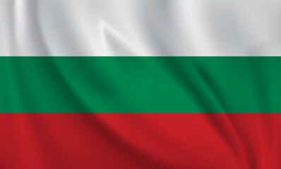Bulgaria flag waving in the wind. 3D rendering vector illustration EPS10.	
