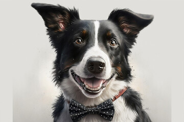 fancy dog wearing bowtie made with generative ai