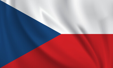 Obraz premium Czech Republic flag waving in the wind. 3D rendering vector illustration EPS10. 