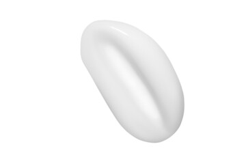 A drop of liquid smeared white cream with no background. PNG