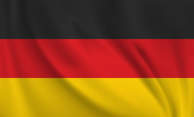 Germany flag waving in the wind. 3D rendering vector illustration EPS10.	
