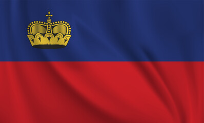Obraz premium Liechtenstein flag waving in the wind. 3D rendering vector illustration EPS10. 