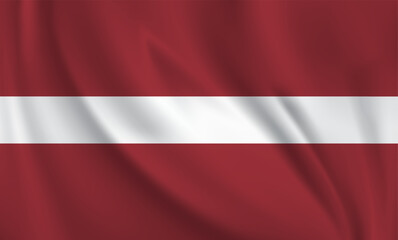 Latvia flag waving in the wind. 3D rendering vector illustration EPS10.	
