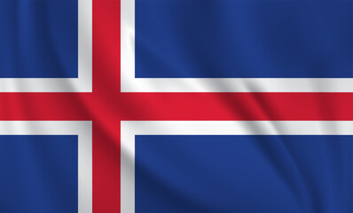 Fototapeta premium Iceland flag waving in the wind. 3D rendering vector illustration EPS10. 
