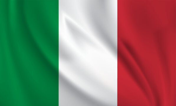 Italy flag waving in the wind. 3D rendering vector illustration EPS10.	

