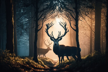 deer in the woods made with generative ai