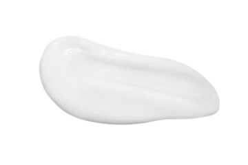 Poster A drop of liquid smeared white cream with no background. PNG © MM