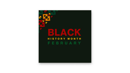 Naklejka na ściany i meble Black History Month background. African American History is celebrated annually in February. Banner Social media design for advertising