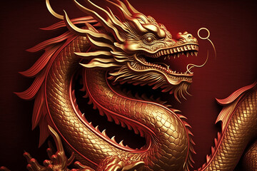 Obraz premium chinese style dragon year of the dragon made with generative ai