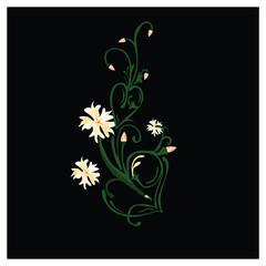 Fototapeta na wymiar illustration of of flowers design tattoo