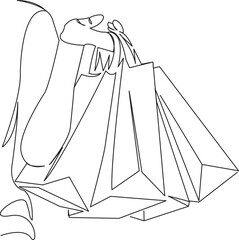 hand with shopping bags