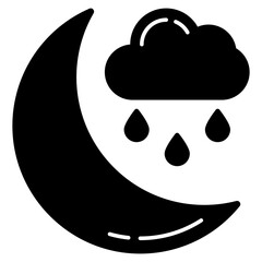An icon design of rainy night 