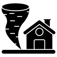 A flat design icon of tornado 