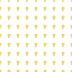 Aster flower seamless pattern. Little chamomile floral ornament wallpaper.