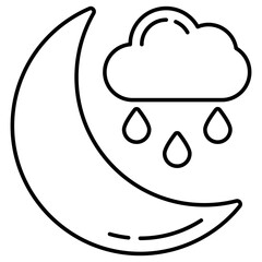 An icon design of rainy night 