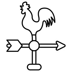 Editable design icon of weathercock