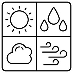 A premium download icon of weather conditions 